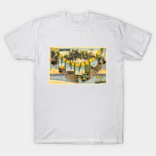 Greetings from Dunkirk, New York - Vintage Large Letter Postcard T-Shirt